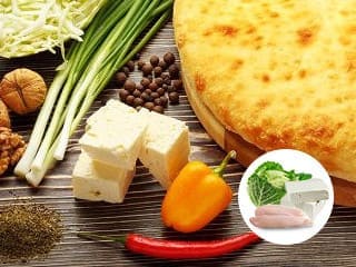 Осетинский пирог с сыром и курицей